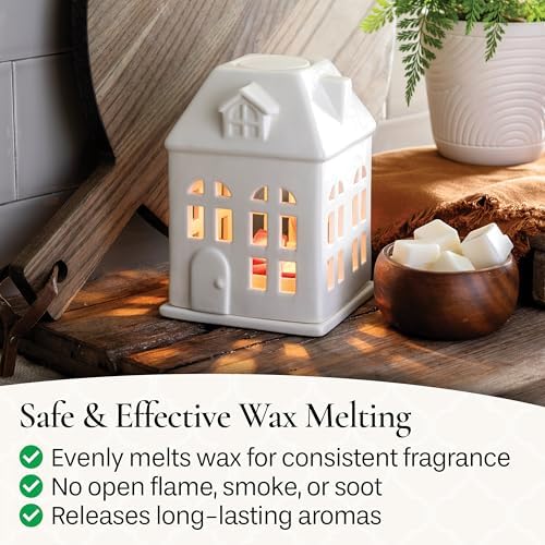 Candle Warmers Etc. Porcelain House Canopy Fragrance Warmer – Use with Any Wax Melts - Image 2