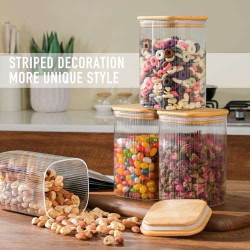 D2scrma 37oz/1.2Qt Square Glass Storage Containers with Lids 4-Pack - Image 6