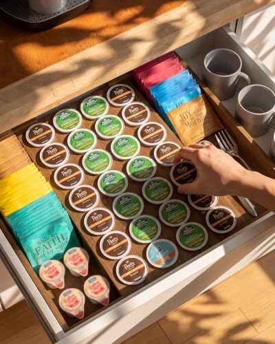 Bamboo Coffee Pod Drawer Organizer for K-Cups,35 Pods - Image 2