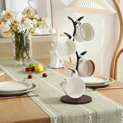 2Pcs Mug Holder Stand, Iron Countertop Mug Tree 5 HooksTree Rack for Counter Cafe Accessories Breakroom Decor & Kitchen Organizer Storage Stand (Black) - Image 7