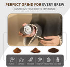 5 in 1 Manual Stainless Steel Coffee Grinder - Espresso Grinder, Manual Coffee Grinder, Coffee Grinder, Conical Coffee Burr Grinder with Double Bearing, Steel Body - Image 3