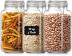JunVpic 50oz Glass Jars with Airtight Lid, 3 Pack Flour Sugar Containers by Junvpic