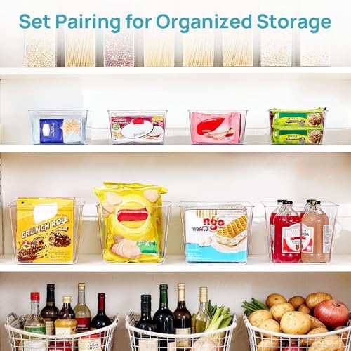 Vtopmart 8 Pack Clear Storage Bins Set for Pantry Organizer - Image 3