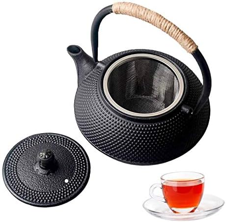 Japanese Cast Iron Teapot With Stainless Steel Infuser For Loose Leaf Tea And Teabags, Cast Iron Tea Kettle Stovetop Safe, 600ml/20oz by HwaGui