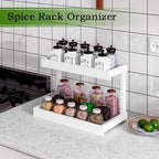 MARTY Counter Shelf Organizer, 2 Tier Spice Rack for Countertop, White - Image 2