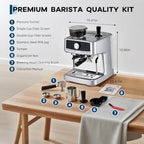 Espresso Machine with 20Bar Pump,Burr Grinder,Steam Wand 30 Grind Settings - Image 4