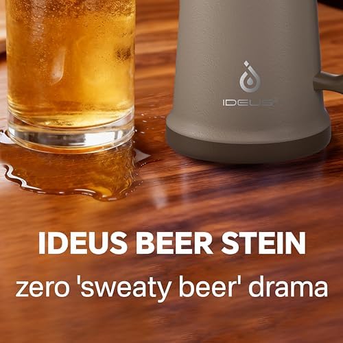 Ideus Insulated Beer Stein, 24/34oz Stainless Steel Double Walled Beer Mug Giant Bar Drinkware Metal Beer Cup with Big Grip Handle (Antique Pink, 34 ounces (1,000ml)) - Image 5