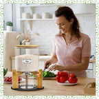 Glass Rice Dispenser 10 lbs, with Airtight Lid & Labels & Slider mat. Make your glass rice container Glass AND Bamboo rice container! Best 5L capacity grain dispenser and rice holder - Image 5