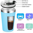 VEGOND 12oz Tumbler Stainless Steel Tumbler bulk Vacuum Insulated Double Wall Travel Tumbler with Lid and Straw Reusable Tumbler, Sky blue 6 Pack - Image 2