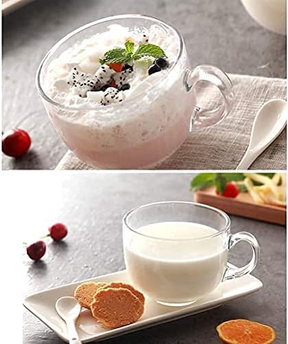 Large Coffee/Green Tea Mug 450ml – Set of 2 | Multipurpose Glass Cups with Handle for Coffee, Cappuccino, Espresso, Soup, Milk & Beverages | Jumbo Clear Glass Mug - Image 7