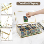 Gold Glass Tea Bag Organizer, Tea Box, Tea Bag Container (8 Compartments) - Image 5