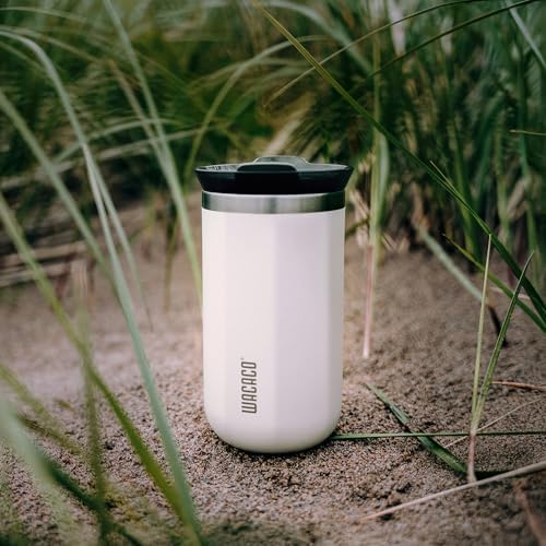 WACACO Octaroma Lungo Vacuum Insulated Coffee Mug, Double-wall Stainless Steel Travel Tumbler With Drinking Lid, 10 fl oz(300ml), Ceramic White - Image 2