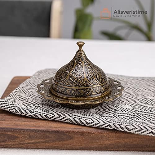 Alisveristime Lale Turkish Coffee Set with 6 Cups and Tray (Autentic Green) - Image 3