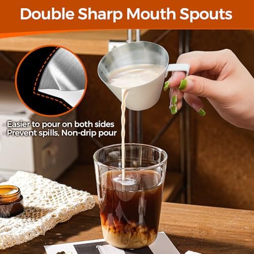 YARRAMATE 100ML Metal Measuring Cups (White) & 100ML Glass Measuring Cups - Image 4