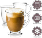 450ml Glass Coffee Mugs – Set of 2 | Clear Coffee Cups with Handles | Perfect for Latte, Cappuccino, Espresso, Tea & Hot Beverages - Image 4