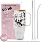 Sip-Sip Hooray! Basgiath War College 40oz Glass Tumbler with Lid and Straw - Image 2