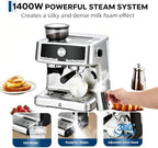 20 Bar Espresso Coffee Machine with Built-in Bean Grinder, Pressure Gauge - Image 7