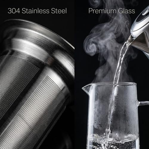 GWNF 48oz Glass Cold Brew Coffee Maker & Iced Tea Pitcher, 150-Mesh Filter - Image 2
