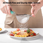 U-Taste 18/8 Stainless Steel 18/8 Stainless Steel 3.35in 30 Mesh Kitchen Food Sieve (Aqua Sky) and 18/8 Stainless Steel 7" Mini Whisk for Cooking - Image 5