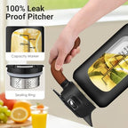 84oz Borosilicate Glass Pitcher, Leak-Proof Lid & Handle BPA Free, Fridge - Image 2