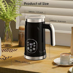 5-in-1 Milk Steamer and Frother, Electric Milk Frother, with LCD Display, Adjustable Temperature (45/55/65℃), Frothing Capacity 130ml, for Coffee, Latte, Cappuccino - Image 6