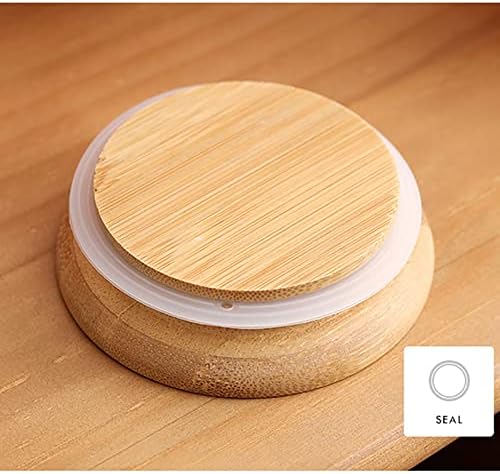 Coffee Bean Container Big Red Ceramic Jar with Bamboo Lid Round Storage Jar Storage Jar Tea Coffee Bean Sealed Jar for Beans, Grounds, Tea, Sugar(1900ml) - Image 3
