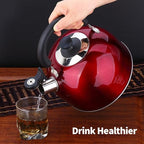 3.75 Quart/4L Whistling Tea Kettle,18/8 Stainless Steel, Red - Image 7