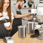 Tanjiae Stainless Steel Coffee Canister | 100% Airtight Metal Food Storage Container with Lid Sealed - Keep Coffee Beans, Sugar, Tea Fresh for Months (56 fl oz) - Image 6