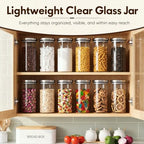 6 Pcs 44oz Clear Canisters Set for Kitchen, Glass Jars with Lids - Image 6