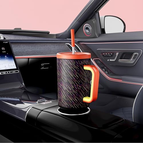 Meoky Glow in the Dark Tumbler: 40 oz Tumbler with Handle and Straw- Stainless Steel Insulated Tumbler for Car Cup Holders - Travelers Commuters Workers (1 Pack, Shooting Star) - Image 5