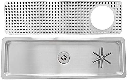 YBB Pitcher Rinser Cup Washer Glass Cleaning Rinser with Side Sprays, Drain and Drip Tray for Bar Coffee Shop (25.4" x 8.5" x 1") - Image 2
