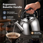 Whistling Stovetop Tea Kettle,Food Grade 316 Stainless Steel,Hot Water Fast to Boil,Stovetop Kettle with Ergonomic Handle,3.1 Quart Capacity - Image 7