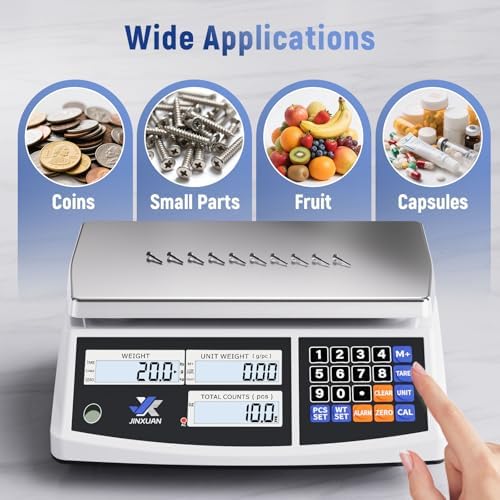 Industrial Counting Scales 33lb/15kgx0.1g Precision Digital Bench Scale lb/g/kg/oz Electronic Inventory Scale for Small Parts Coins, Gram Scale Parts Scale with Stainless Steel Platform Backlit LCD - Image 5