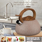3.1QT/3L Whistling Tea Kettle for Stove Tops,Tea Kettle for Stovetop,Stainless Steel Tea Pot with Anti-Heat Handle and Simple Touch Button to Control Kettle Outlet - Image 7
