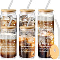 Zhehao 6 Pack Friendship Gifts for Women Friends 16oz Glass Cups Bulk by Zhehao