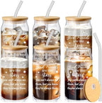 Zhehao 6 Pack Friendship Gifts for Women Friends 16oz Glass Cups Bulk by Zhehao