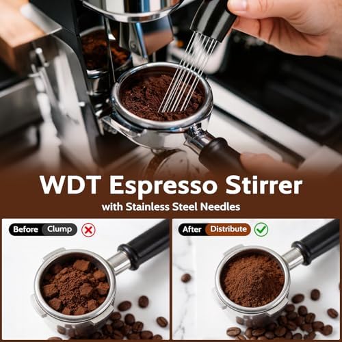ENLOY 7 PCS Espresso Accessories, WDT Tool Espresso Machine Tamper Tools - Image 4