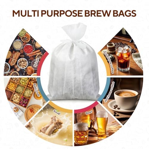 60PCS Commercial Cold Brew Coffee Bags with Drawstring, 20" X 20" Disposable Coffee Filters for 5 Gallon Buckets and Commercial Model Cold Brew Coffee Makers - Image 7