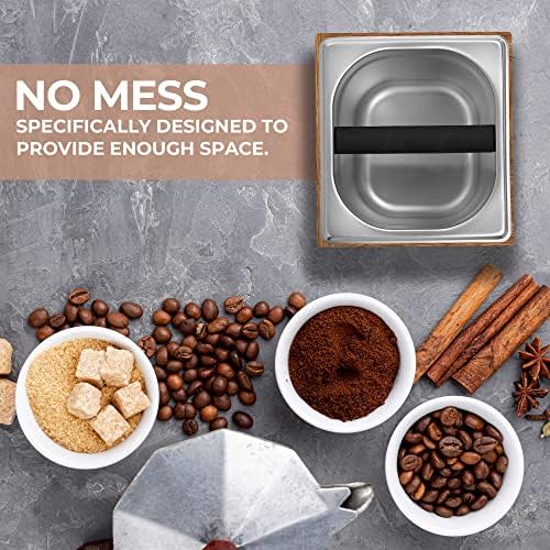 Knock Box | Large Capacity Espresso Knock Box | Non-Slip Base Knock Box Espresso | Coffee Knock Box | Shock Absorbant Espresso Knock Box and tamp station | Knock box for espresso coffee grounds - Image 7