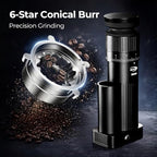IKAPE Electric Coffee Grinder – 100 Grind Settings, 6-Star Conical Burr, Detachable & Easy to Clean, Durable Aluminum Alloy Body – Perfect for Home & Office Coffee Lovers - Image 3