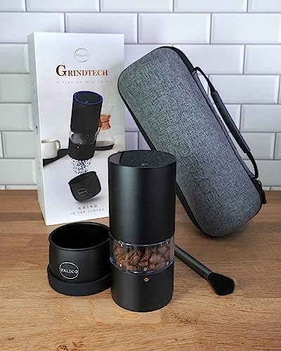 PALICO GrindTech PREM Electric Coffee Bean Grinder, Portable Rechargeable Coffee Grinder with SUS Conical Burr, 20 Grind Settings, Cordless Charging Base & Travel Case - Image 2