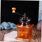 Coffee Bean Grinder Manual Vintage Hand Crank, Ceramic Wood - Image 4