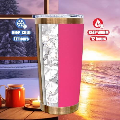 20 oz Tumbler Bulk Stainless Steel Tumblers with Lids and Straws Rosy - Image 4