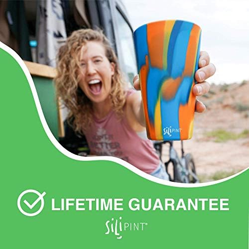 Silipint 16oz Silicone Pint Glass - Unbreakable BPA-Free Reusable Silicone Drinking Cup - Flexible Dishwasher and Microwave Safe - Stemless Glass for Coffee Smoothies (Canyon Blues) - Image 5