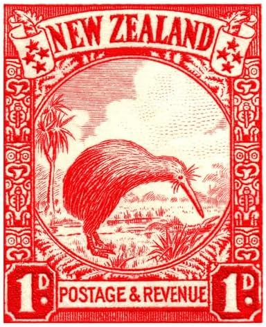 CafePress Antique 1935 New Zealand Kiwi Bird Postage Stamp T Tumbled Stone - Set of 4 Coasters Set of 4 w/holder - Image 2