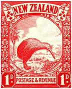CafePress Antique 1935 New Zealand Kiwi Bird Postage Stamp T Tumbled Stone - Set of 4 Coasters Set of 4 w/holder - Image 2