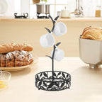 Abaodam Mug Cup Stand with Tray, Iron Coffee Mug Holder Xmas for Counter - Image 6