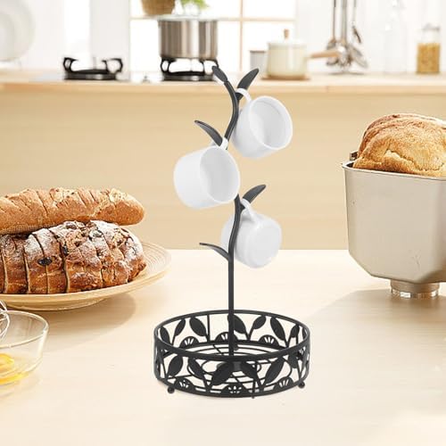 Abaodam Mug Cup Stand with Tray, Iron Coffee Mug Holder Xmas for Counter - Image 6