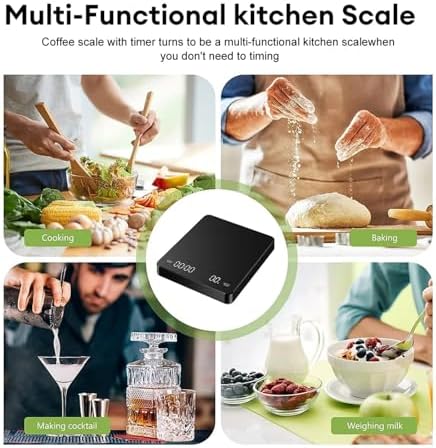 Digital Scale, Coffee Electronic Scales with Timer LED Screen USB 3kg 0.1g G/oz/ml, High Precision Measures Auto Smart Kitchen Scale - Image 7