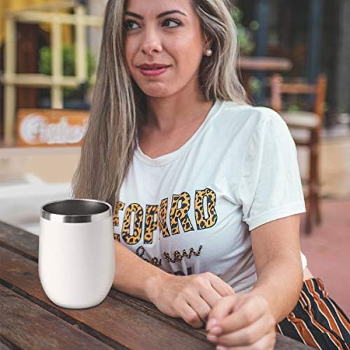 HASLE OUTFITTERS 12oz Wine Tumbler with Lid Stemless Wine Glasses Double Wall Vacuum Travel Mugs stainless steel Coffee Cup for Cold & Hot Drinks Wine Coffee Cocktails Beer 6 Pack White - Image 7